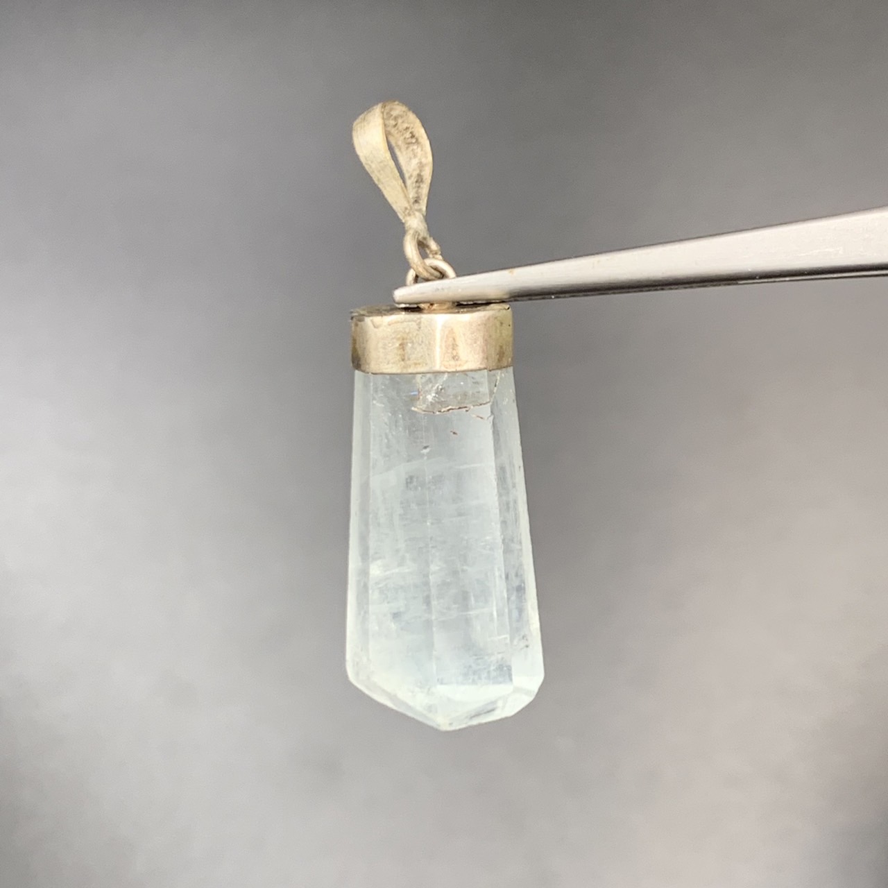 Natural Aquamarine With Silver Pendant - Image 2 of 3