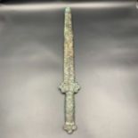 Incredible Rare Handcrafted Art Antique Asian Wonderful Bronze Sword