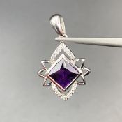 Stunning Natural Amethyst With Silver Pendant
