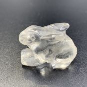 37.10 Cts Natural Hand Carved Clear Quartz Rabbit