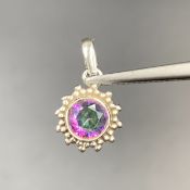 Stunning Mystic Topaz With Silver Pendant