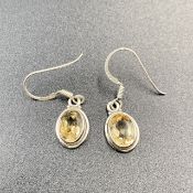 Stunning Natural Citrine With Silver Handmade Earrings
