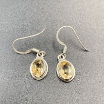 Stunning Natural Citrine With Silver Handmade Earrings