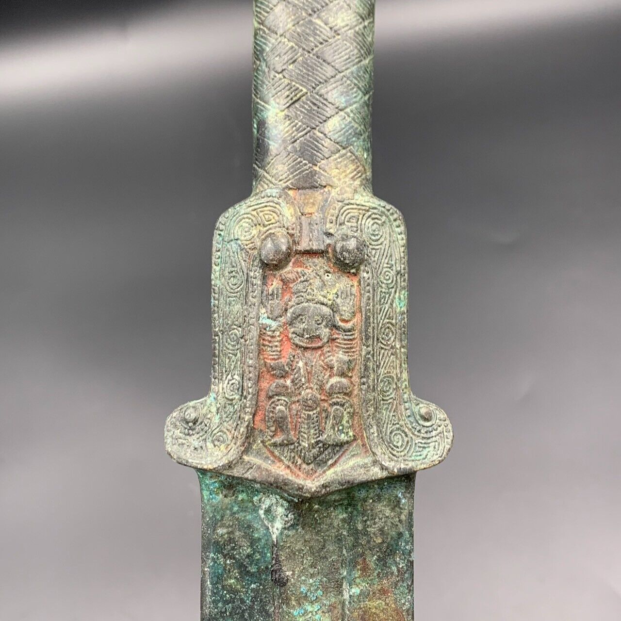 Rare Wonderful Antique Asian Bronze Sword, 62.7 CM. - Image 7 of 8