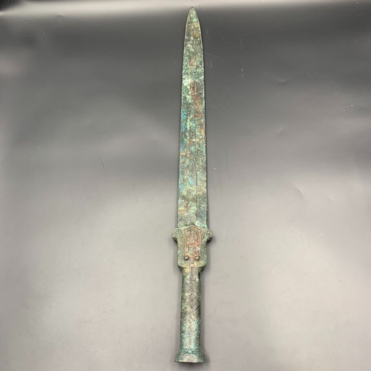 Rare Wonderful Antique Asian Bronze Sword, 62.7 CM. - Image 6 of 8