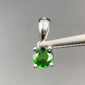 Awesome Natural Rare Chrome Diopside With Silver Pendant