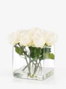 Peony Potted Artificial Roses Cream 20cm x 20cm RRP £150