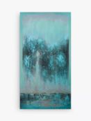 Green Haze - Hand-Painted Abstract Stretched Canvas 188 x 96cm Green 2/12