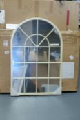 John Lewis Arched Metal Frame Window Mirror 90 x 60cm RRP £150 Cream 4/8 800m Collection Only