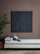 Kakuda Engraved Geometric Wall Art 100 x 100cm Black RRP £200 2/12 C800