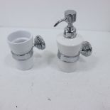 Bathstore Soap Dispenser and Toothbrush Holder