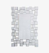 John Lewis Dawes Rectangular Abstract Glass Mirror 89 x 60cm Clear RRP £130 4/8 B300 Collection O...