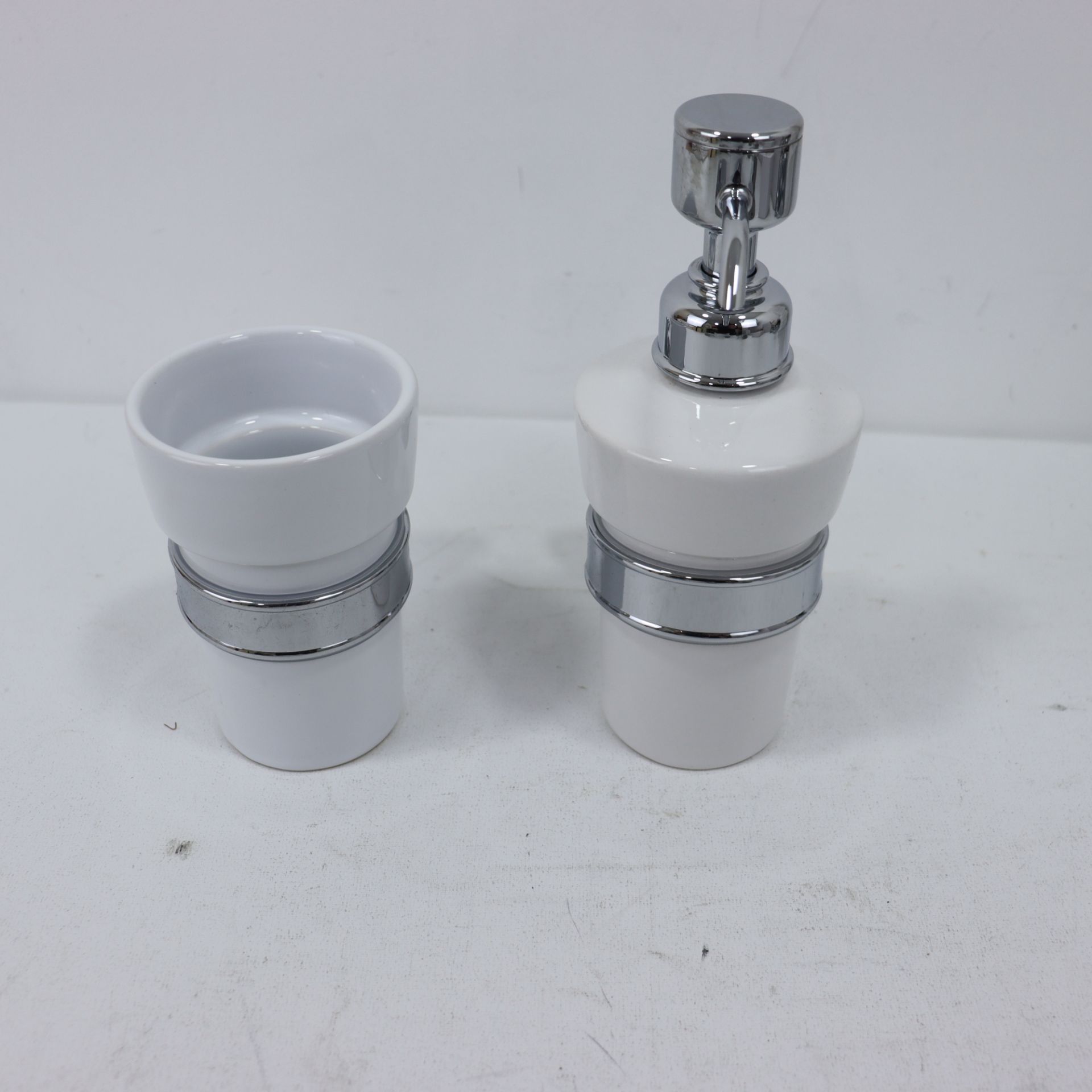 Bathstore Soap Dispenser and Toothbrush Holder