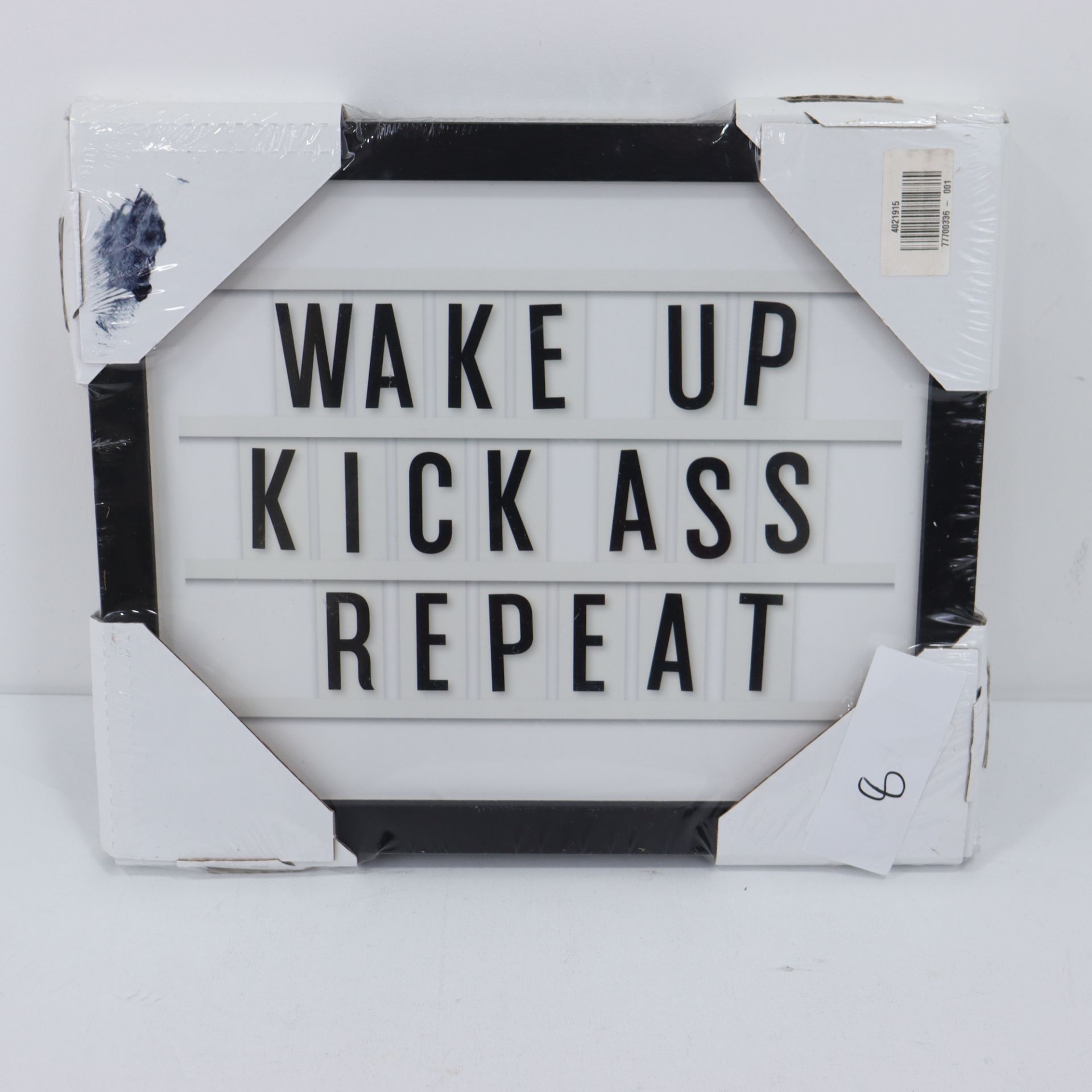 East End Prints Rafael Farias 'Wake Up Kick Ass Repeat' Framed Print 28cm x 33cm