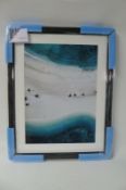 Tropical Sandbar - Framed Print & Mount 51 x 66cm Blue RRP £110 - 3/6 PP1