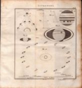 Astronomy 4 Detailed Diagram 1799 George III Antique Copper Engraving.