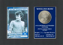 Sandy Jardine Rangers FC 1972 ECWC Mounted Card & Coin Gift Set.