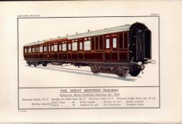 Great Western Railway Carriage No 7672 Train Antique Book Plate.