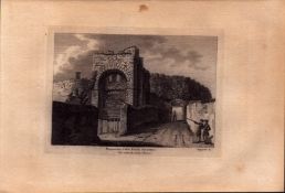 Rougemont Castle Exeter Devon-F. Grose Antique 1784 Copper Engraving.