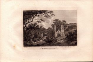 St Germains Priory 1 Cornwall F. Grose Antique 1787 Copper Engraving.