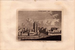 St Marys & All Saints College Kent Grose 1784 Antique Copper Engraving.