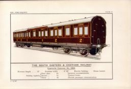South Eastern & Chatham Railway No 3804 Train Antique Book Plate.
