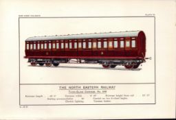 North Eastern Railway 3rd Class Carriage Train Antique Book Plate.