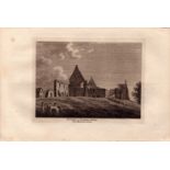 Bearparke Abbey Durham Devon-F. Grose Antique 1784 Copper Engraving.