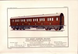 Great Eastern Railway Carriage No 702 Train Antique Book Plate.