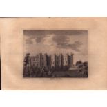 Brancepeth Castle Durham Devon-F. Grose Antique 1783 Copper Engraving.