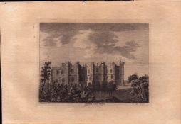Brancepeth Castle Durham Devon-F. Grose Antique 1783 Copper Engraving.