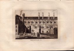 Christs Hospital 1 London F. Grose 1784 Antique Copper Engraving.