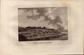 Pendennis Castle Cornwall F. Grose 1783 Antique Copper Engraving.