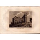 Harwood Castle Yorkshire Grose Antique 1787 Copper Engraving.