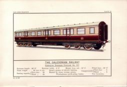 The Caledonian Railway Carriage No 217 Train Antique Book Plate.