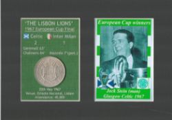 Celtic FC 1967 European Cup Jock Stein Mount & Card Coin Gift Display Set