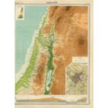 Antique Palestine, Jerusalem, Judea, & The Dead Sea Large Detailed Map.