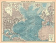 Antique North Atlantic Ocean Central America, USA, West Indies, Eastern Canada.