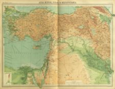 Antique Asia Minor, Syria and Mesopotamia Coloured Detailed Map.