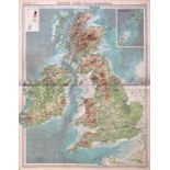 Antique Map Bartholomew British Isles Inset Orkney and Shetland Islands.