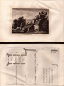 St James Hospital & Map Sussex F. Grose Antique 1785 Copper Engraving.