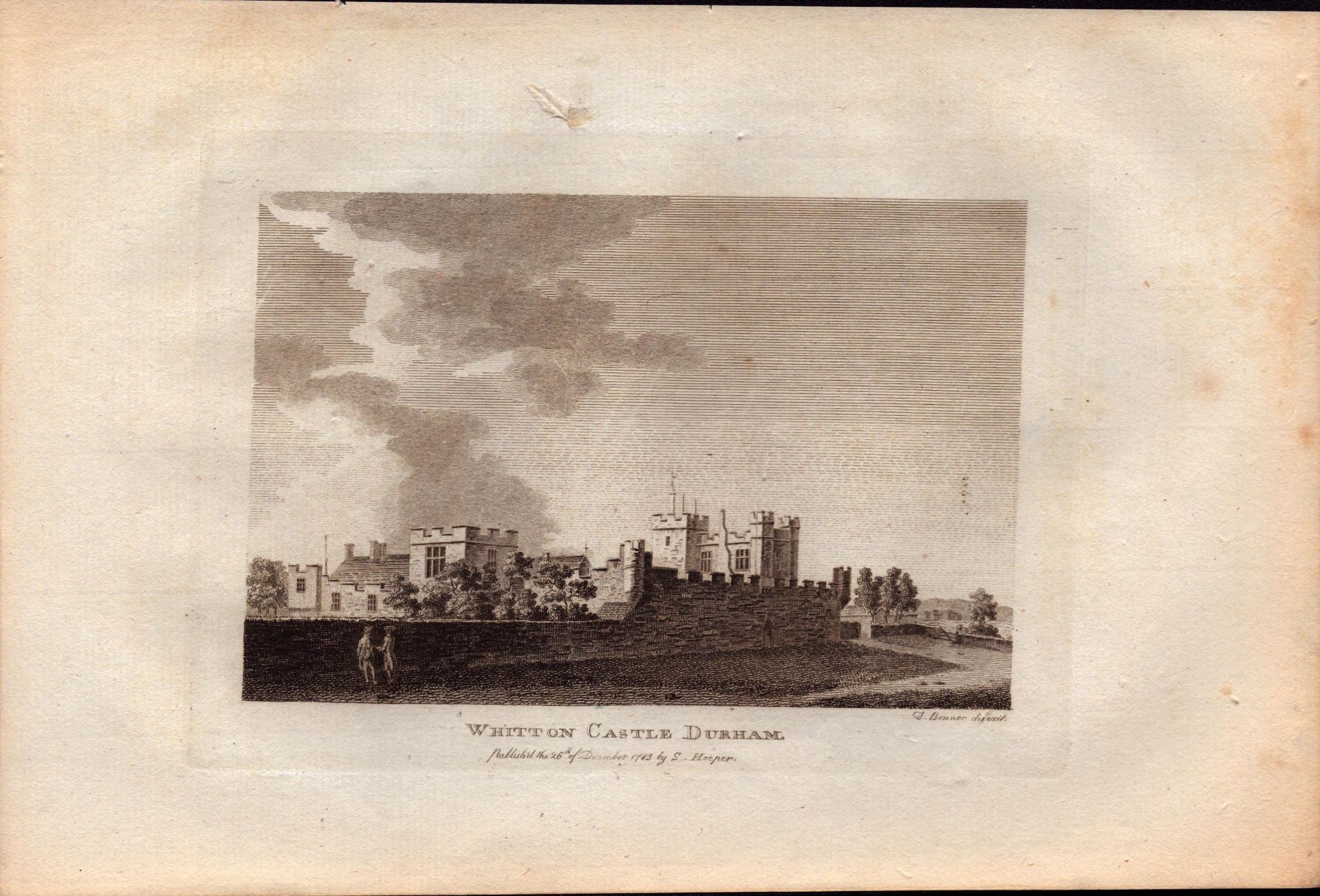 Whitton Castle Durham F. Grose 1783 Antique Copper Engraving.