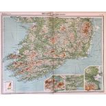 Antique Map Ireland Southern Section Dublin Cork Kerry Galway Mayo.