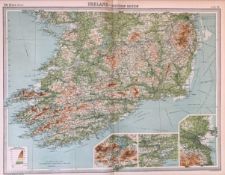Antique Map Ireland Southern Section Dublin Cork Kerry Galway Mayo.