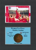 England Celebrates 1966 World Cup Winners Coin & Card Mounted Display.