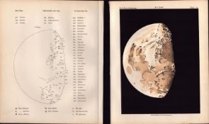 The Moon 9th Day Cycle Antique Balls 1892 Atlas of Astronomy Lithograph Print