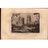 Tanfield Castle Yorkshire Grose Antique 1787 Copper Engraving.