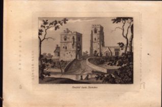 Tanfield Castle Yorkshire Grose Antique 1787 Copper Engraving.