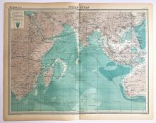 Antique Indian Ocean Showing Ocean Depth & Steamer Routes Map.