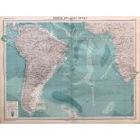 Antique Map South Atlantic Ocean Brazil Argentina Columbia Bolivia Peru.